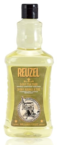 Reuzel 3-In-1 Tea Tree Shampoo - Cleanses Hair and Body - Soothes and Moisturizes Your Skin and is Ideal for Overall Scalp Care - Rinses Clean and Can Be Used Daily - Vegan Formula - 1000 ml