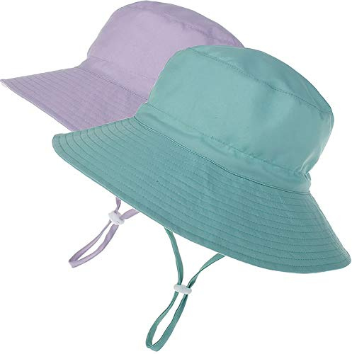 MaxNova Baby Sun Hat Toddler Summer UPF 50+ Baby Girl Bucket Hat Wide Brim Beach Hats for Baby Boys 2-7Years
