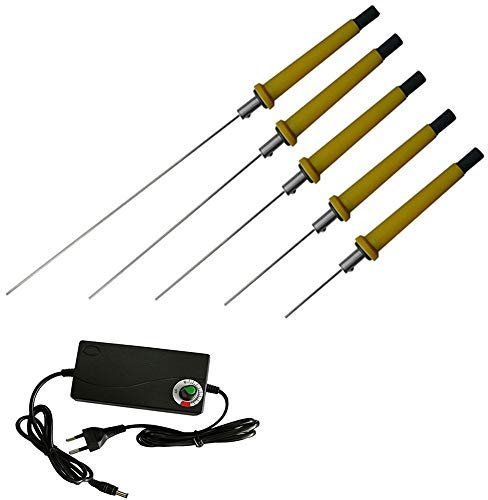 Lancoon Elektro-Heißmesser-Schaumschneider, 36-W-Styroporschneid-Heißstift mit Schaltnetzteil Geeignet für Schaumperlen-Baumwoll-KT-Platte (5 Stück)