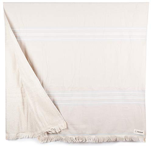 Bersuse 100% Baumwolle - Lagos Türkisches Handtuch - Pestemal Frottee Handtuch - 90x170 cm,Steel Grey