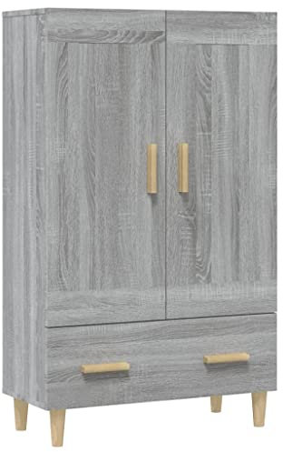 vidaXL Highboard Sideboard Kommode Schrank Anrichte Beistellschrank Mehrzweckschrank Hochschrank Standschrank Grau Sonoma 70x31x115cm Holzwerkstoff