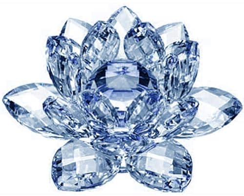 Fiore di Cristallo, Ornamenti di Fiori di Cristallo Decorazione Domestica Bellissimi Oggetti Artigianali per la Decorazione (Blu80mm)