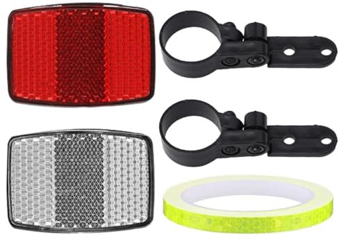 QEDBOJE 5 Stück Fahrrad Reflektoren Vorne und Hinten, Fahrrad Reflektor, Frontreflektor, Rückstrahler für Mountainbike Motorrad