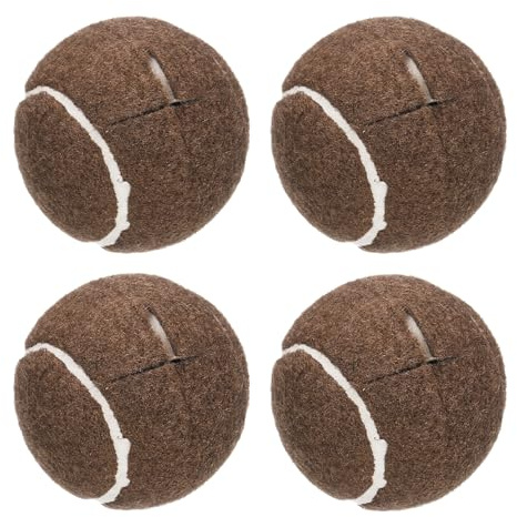 QUARKZMAN 4 stycken förskurna walkers tennisbollar, universella förskurna glidbollar walkers tillbehör glidhjälpmedel för möbelben och skydd, brun