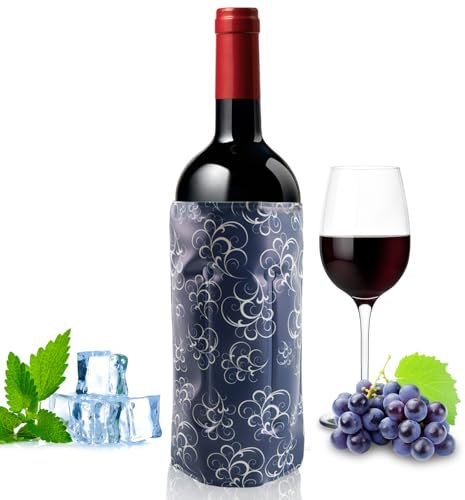 SilverChry Glacette per Vino, Raffredda Bottiglie Vino, Manicotto Raffreddatore per Bottiglie Vino, Borsa Ghiaccio Termica per Vino o Champagne, Wine Cooler - Raffreddamento Rapido (blu)