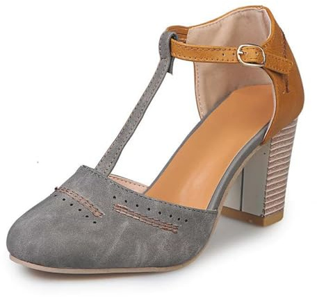 Heidi Mode Orthopädische High Heels für Damen Mary Jane Damen-Pumps mit T-Riemen und Blockabsatz für eleganten Komfort, perfekte Schuhe für Alltag und besondere Anlässe