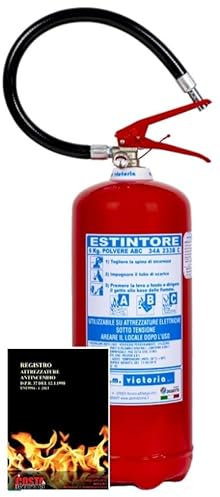 Estintori a Polvere Kg 6, Completi di Staffa + Cartello + Tagliando di Controllo + Registro Antincendio Obbligatorio in Omaggio
