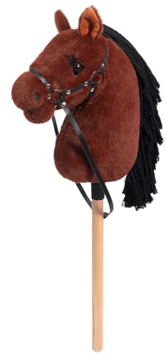 BEJOY Stick Horse Hobby Horse Toy, Horse on a Stick with Halter & Reins | With Simulated Eyelashes, Hobby Horsing Gift for Children Girls, Big Hobby Horse Thoroughbred Red Bay