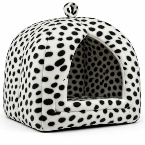 Igloo Pet Bed – Cozy Fleece Cat & Dog House Cave for Kittens & Small Pets – Soft Washable Pyramid Bed for Indoor Warmth & Comfort (Grey, One Size)