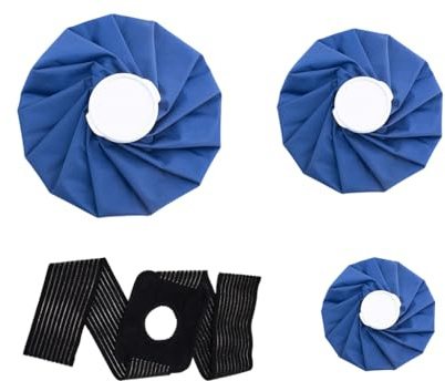 Abiyou Poche de Glace Réutilisable,3 Pièces Poche de Glace Cheville Genou,Sac de Glace Réutilisable Blessé,Sac de Chaleur et de Froid Réutilisable avec Sangle de Sac de Glace,pour Genoux,Articulations