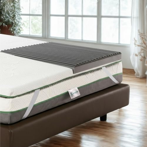 Bedshire Topper alla Grafite Una Piazza e Mezzo 120x200 Materasso Correttore in Memory Foam HD in Grafene Alto 10 cm a 7 Zone con Rivestimento Sfoderabile Futon Ortopedico Made in Italy 100%
