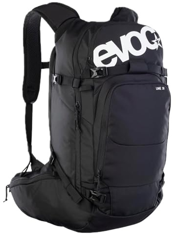 Zaino EVOC LINE 30 All-Mountain (NEURALITE SYSTEM, porta sci, scomparto separato per valanga con piano di emergenza, scomparto principale facilmente accessibile, BODDY HUGGING), nero
