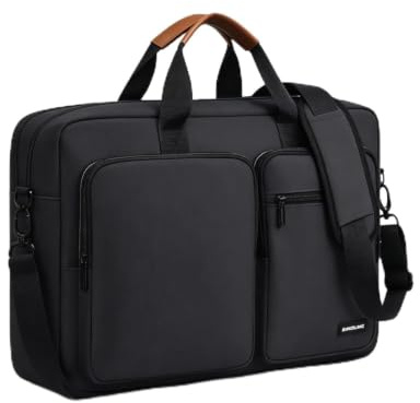 KINGSLONG 17,3 tums laptopväska män kvinnor: Vattentät affärsväska med 360° laptopskydd, stor portfölj för kontor, arbete, universitet och resor, 18 l notebookväska med axelrem