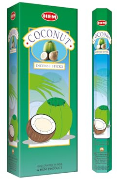 Hem Coconut Incense Sticks (120 Sticks, 6 Boxes Inside) - 9 Inches Long, 20g per Box - Perfect for Meditation, Rituals & Cleansing