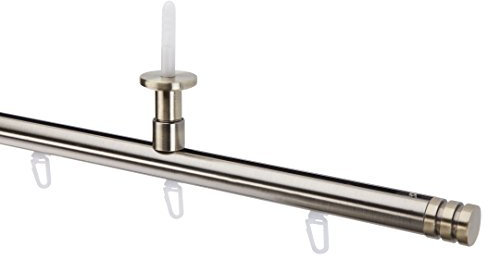 DécoProfi Gardinenstange Innenlauf 1-läufig Set Ø 20 mm Antik-Messing Deckenträger I Länge: 240cm Aluminium für Wandmontage I Als Gardinenschiene & Vorhangstange geeignet