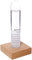 Kikkerland Sturmglas mit Sockel aus Buchenholz, Transparent, 3 x 4.3 x 20.9 cm