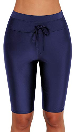 ECUPPER Womens Swimming Leggings Shorts Knee Length Capris Swimsuit Pant Plus Size Swim Bottoms