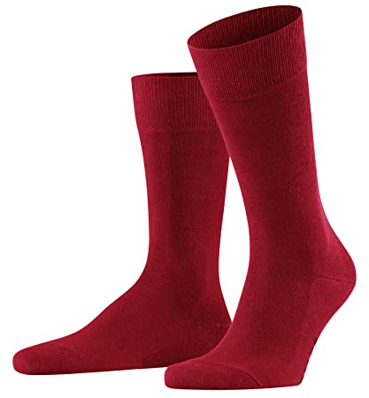 FALKE Herren Socken Family M So Baumwolle einfarbig 1 Paar, Rot Scarlet 8228, 47-50