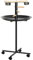 PawHut Metal Bird Table Play Stand, Bird Feeder Station Parrot Perch with Four Wheels Feeding Bowls Round Tray