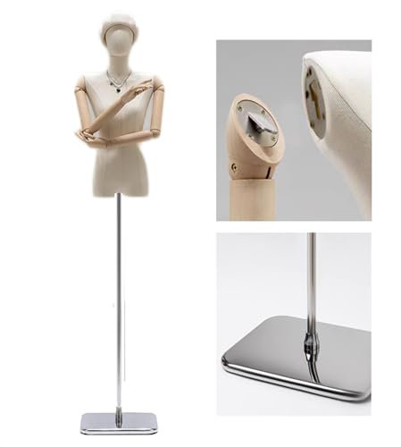 LMXSHJI Spalle Piatte Oggetti di Scena del Modello Abbigliamento Femminile manichino Mezzo Corpo Spalla ad Angolo retto Negozio di Vestiti Espositore Modello da Finestra Tutto Il Corpo (Colore : Whit