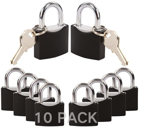 SEPOX® 10-Pack Padlock with Key 1-9/16 Keyed Different Locks with Keys