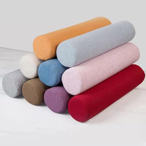 qing yun Rundes Nackenkissen für Sofa, Armlehne, Yoga-Nackenrolle, Zylinder, Bettlückenfüller, Matratze für Kopf-/Nacken- und Lendenwirbelstütze, 20 x 40 cm, Braun