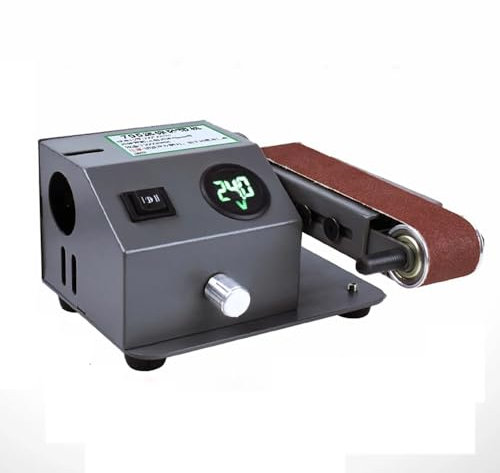 Toplionace Mini Elektro Messerschärfer Trocken und Nass Dual Purpose Bandschleifer Schleifmaschine 0-13.000 U/min Grün