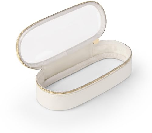 Soimeat Klar makeupborsthållare för resor, makeupborste, toalettväska, bärbar kosmetisk borstfodral, transparent vattentät makeupborste förvaringsväska, Vitt, Klar resesminkväska