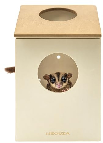 Sugar Glider Nest Nesting Box House for cage， Small Animal Accessories，Made of Wood, Easy to Clean，Toys Supplies
