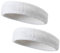 2 Packung Stirnband,Sport Stirnband,schweißband stirn,Stirnband Herren Damen,Baumwolle Kopfband,Stirnband Sommer,Sport Haarband,Schweißabsorbierendes Stirnband für Sport(Weiß)