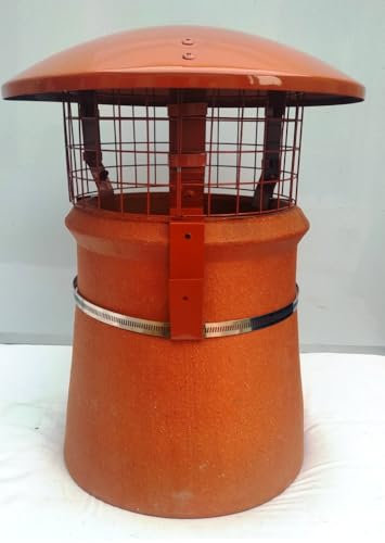 Premium Bird Guard top Cowl Terracotta for 125mm - 250mm Internal Diameter Chimney pots. Birdguard for Keeping Out jackdaws Other Birds as Well as rain/Snow. Easy to fit.