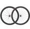 700C Carbon-Laufradsatz für Rennräder - 50mm Felge, UD-Mattbeschichtung, Scheibenbremse, Tubeless Ready, Rote Nabe, 1650g V Brake,50MM