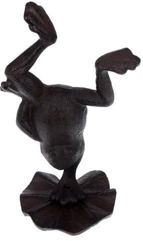 OUNONA Statua Rana Ghisa Vintage Decorazione per Interni Ed Esterni Miniatura per Giardino e Casa Design Unico e Resistente per Speciali