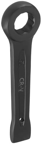 sourcing map Slogging Box End Striking Ring Wrench 21mm Metric CR-V Steel 12-Point Flat Strike Wrench Baking Paint Single Head Spanner Hand Tool for Mechanical Automotive Repair