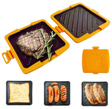 Prensa Para Sándwiches | Superficie Antiadherente Y Resistente Al Calor | Grill para Sándwiches Microondas Tostador de Queso | Para Preparar Alimentos Y Reuniones En El Hogar Desayunos