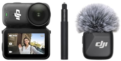 DJI Osmo Nano Bundle Vlog (128 Go) - Caméra vlog Portable 4K avec Micro Mini TX Noir, POV Mains Libres, FOV Large 143°, 200 Min d'enregistrement, caméra magnétique pour Le Voyage, Le vlog
