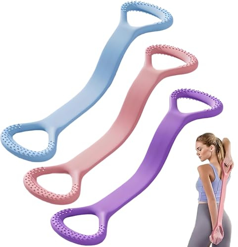 Juego de 3 piezas con bandas de resistencia en forma de 8, banda de resistencia con figura 8, banda de fitness, bandas elásticas para ejercicios, bandas elásticas de pilates, correa elástica para