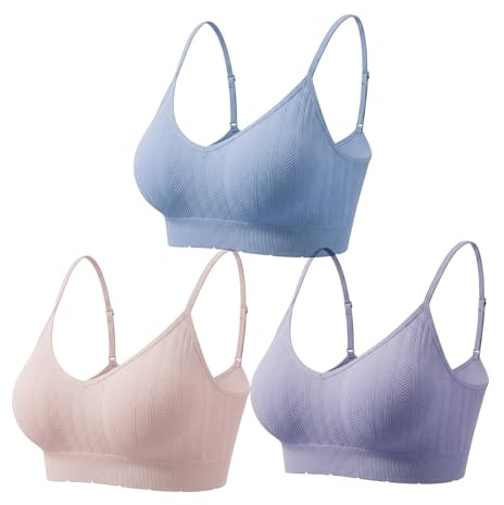 Comfyin Bralettes for Women Wireless Sleep Bra Unpadded Sports Bras with Support Seamless Underwear for Daily Lounge