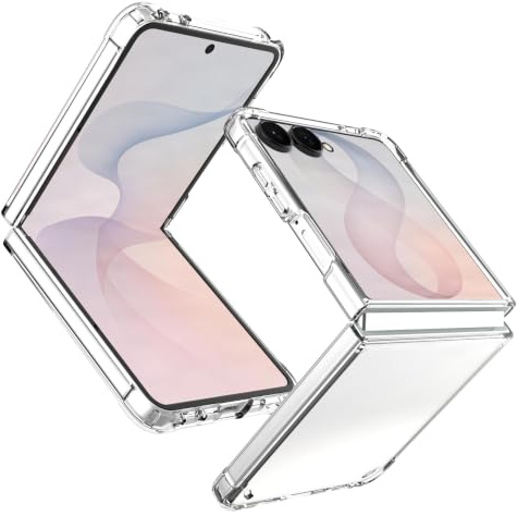 Aiziki Samsung Galaxy Z Flip 8 Fodral, Mjukt Transparent Skyddsskal TPU Förstärkt Vinkel Design Anti-halk Slitstarkt Lämpligt för Samsung Galaxy Z Flip 8 Transparent