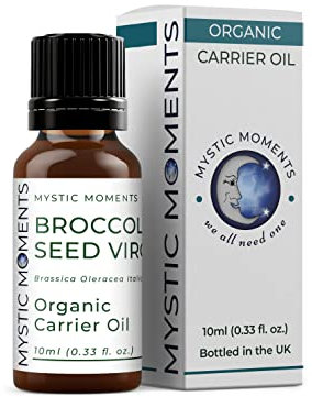 Mystic Moments | Bio -Brokkoli -Samen Nerventräger Öl 10ml - reines & natürliches Öl perfekt für Haare, Gesicht, Nägel, Aromatherapie, Massage und Ölverdünnung veganer GVO -frei