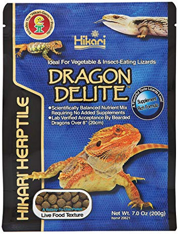Hikari Herptile Dragon Delite Reptile Food Complete Diet for Insect & Vegetable Eating Lizardst, Live Feed Replacement for Bearded Dragons over 8
