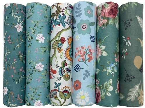 aufodara 6 Stück Baumwollstoff Meterware Stoff je 50 x 50cm, Reiner Baumwolle, Stoffe zum Nähen, Patchwork Stoffpaket zum Quilten DIY Basteln Handwerken, Modischen Mustern (U-B907)