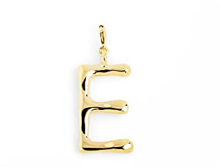 SINGULARU - Charm Letter XL - Colgante Inicial en Latón con Acabado Baño de Oro de 18 Kt - Colgante Letras A - Z - Charm Combinable con Collar - Joyas para Mujer