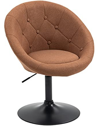 SVITA Havanna Sessel Lounge Clubsessel Drehsessel Stoff Cocktailsessel Retro Barhocker Braun