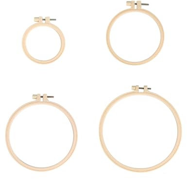 LIANRISES 4 Stück Stickrahmen Klein Embroidery Hoop 9.5/12/16/20cm Kunststoff Stickrahmen Runder Stickrahmen Set Stickrahmen Kunststoff DIY Handwerkskunst Nähen