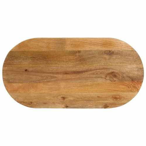vidaXL Tischplatte, Holzplatte für Tisch Esstisch Couchtisch, Ersatztischplatte Massivholzplatte, 100x40x3,8cm Oval Massivholz Mango