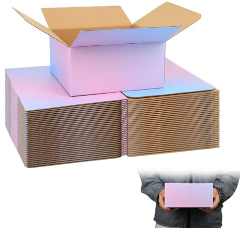 FORBFAN 8 x 8 x 4 Shipping Boxes, 30 Pack Corrugated Cardboard Mailing Boxes for Small Business, Colorful Packing Boxes for Shipping & Packaging