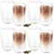 Oungy 8 Stück Latte Macchiato Gläser Doppelwandige, 450ml Thermogläser Doppelwandige Kaffeegläser Doppelwandig, Cappuccino Gläser Doppelwandig aus Borosilikatglas, für Eis, Iced Americano, Milch, Saft