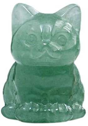 NYTGAH Green Aventurine Crystal Cat Figurine,Crystal Gifts for Women,Healing Crystals on the Desktop,Bring Luck Cat, Positive Cat Suitable for Friends as Souvenir Items