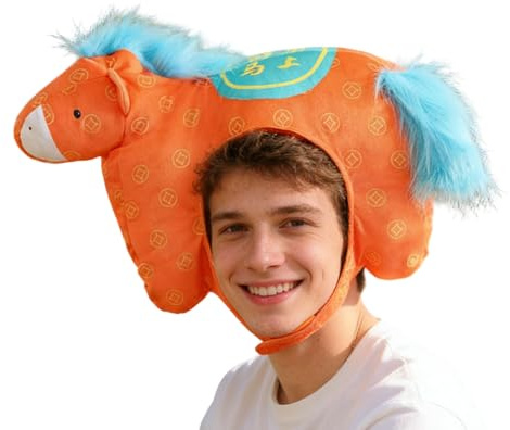 de caballo para juegos de roles - Tocado de piel suave - Divertido gorro de animales para niños - Para escenario fotografía escuela jóvenes adultos hombres mujeres